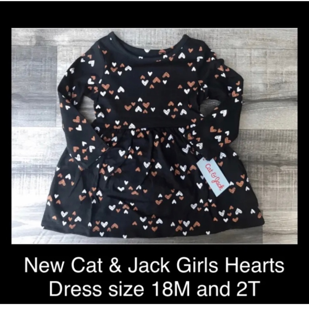 New Cat & Jack Girls Hearts Dress size 18M and 2T